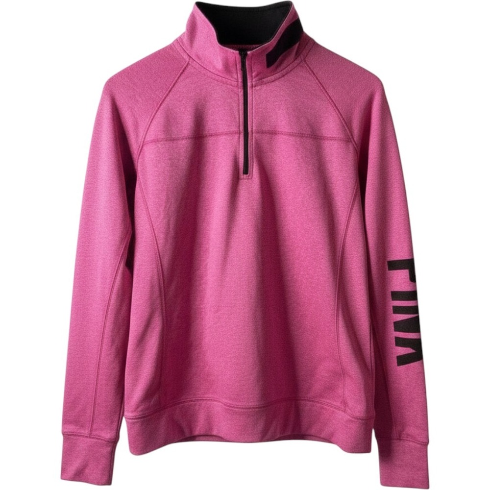 Victoria's Secret PINK Women's Size Small 1/4 Zip Pullover Pink Logo Activewear